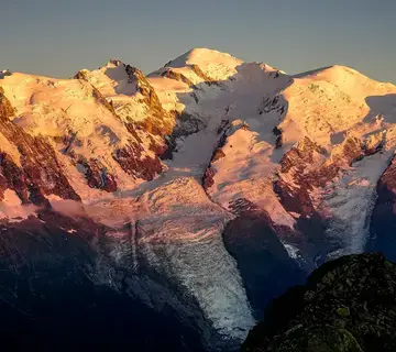 Massif du Mont-Blanc coucher de soleil