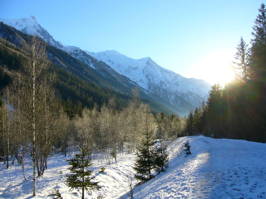 Snowshoeing route in Les Tines ChamonixMontBlanc Snowshoe trails à